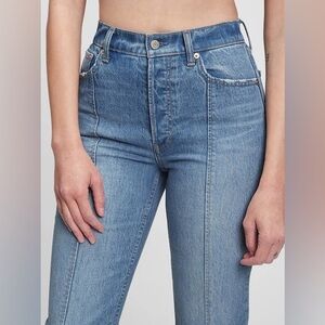 Gap Cheeky Straight High Rise Cropped Jeans Button-fly Medium Wash Women's 29L